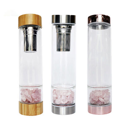 Glas Wasserflasche mit Deckel für Heilenergie Kristall Bpa kostenloses Geschenk-Set