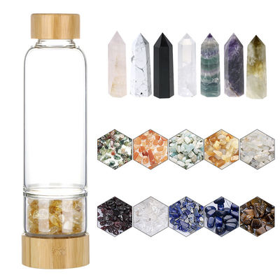 Wasserflasche aus Glas aus Kristallstein mit schickem Design für Mädchen 500 ml