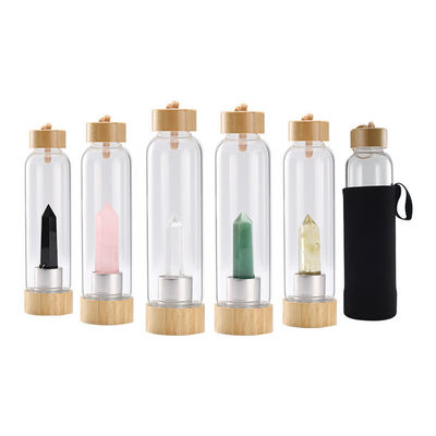 500 ml Kapazität Vintage Design Heilglas Steine Kristallwasserflasche zum Trinken
