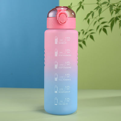 1000 ml Plastikbecher progressive Farbflasche BPA-frei Outdoor Fitness Sportbecher mit Stroh