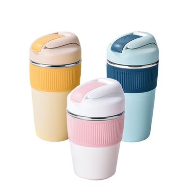 350 ml 480 ml süße Doppelwand-Reise-Tasse Kaffee Isolierter Tumbler Vakuum-Thermokopf mit Stroh