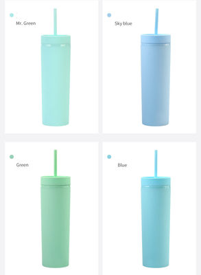 Zubehör ohne Zubehör Hochverkauf farbenfrohe 16 oz Plastikflasche mit Stroh und Deckel