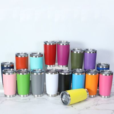 Farbenfrohe 20oz Doppelwand aus Edelstahl Vakuumisoliertes undichtes Glas mit Deckel