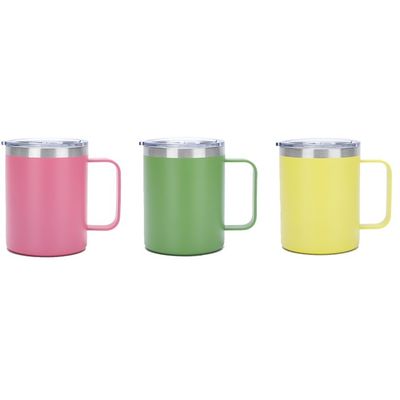 Umweltschonende Kaffeetasse 12 Unzen Kaffeetasse Edelstahlbecher mit Schiebetäppel und Stroh
