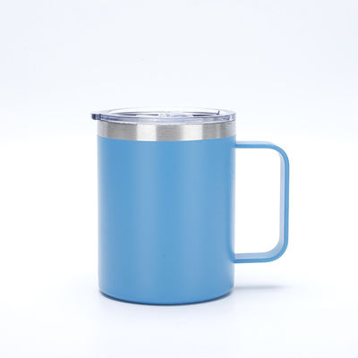 Umweltschonende Kaffeetasse 12 Unzen Kaffeetasse Edelstahlbecher mit Schiebetäppel und Stroh