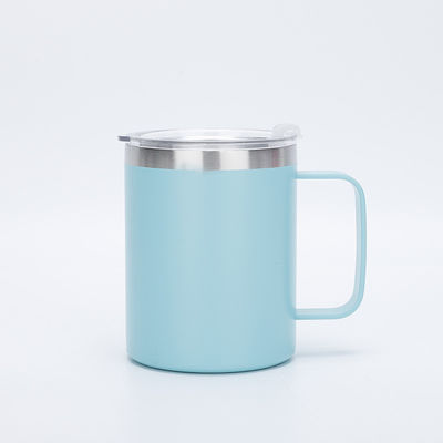 Umweltschonende Kaffeetasse 12 Unzen Kaffeetasse Edelstahlbecher mit Schiebetäppel und Stroh