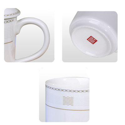 Großhandel Neuheit Keramik Handgefertigte leichte Farben Großvater Tasse mit Deckel Handgriff Kaffeetasse
