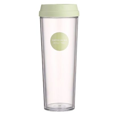 320 ml/420 ml/520 ml/700 ml Mehrfachverwendbare Doppelwand-Plastik-transparente Teetasse mit Deckel