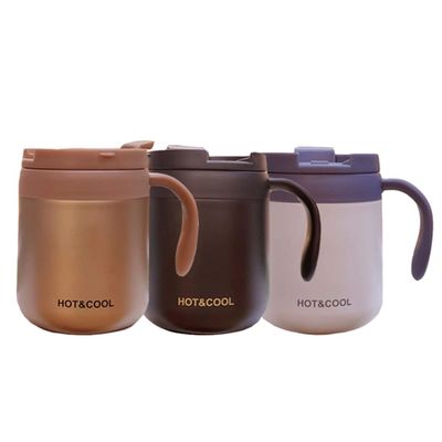 304 Edelstahl Büro Tasse mit Griff und Deckel Custom Logo Trinkkaffee Vakuum Isolierung Becher