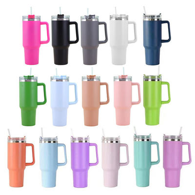 304 Edelstahl Becher Vakuum isoliert 40 Oz Tumbler mit Griff und Stroh mit 1