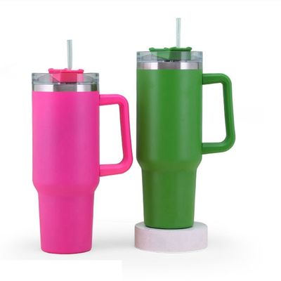 304 Edelstahl Becher Vakuum isoliert 40 Oz Tumbler mit Griff und Stroh mit 1