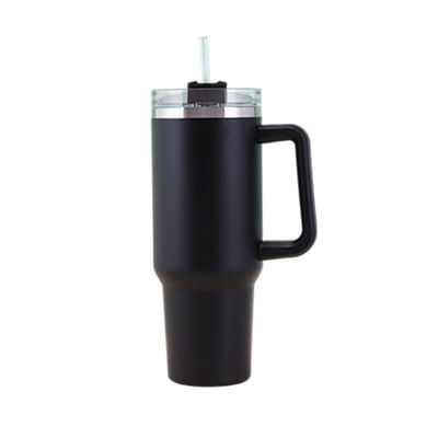 OEM 40 OZ Tumbler mit Griff aus Edelstahl 18/8 Vakuum Reise Kaffeetasse und Stroh
