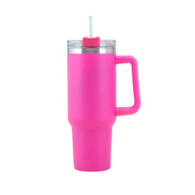 Portable Thermal Cup Tumbler mit Griff und Deckel Stroh 40oz Edelstahl isoliert