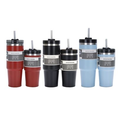 20oz 30oz Edelstahl Kaffeetasse Portable Tumbler mit Sraws Logo Kunden Logo