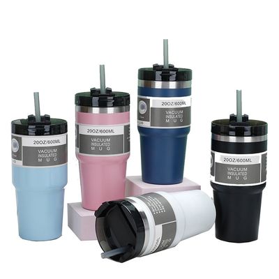 20oz 30oz Edelstahl Kaffeetasse Portable Tumbler mit Sraws Logo Kunden Logo