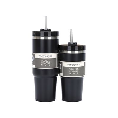 20oz 30oz Edelstahl Kaffeetasse Portable Tumbler mit Sraws Logo Kunden Logo
