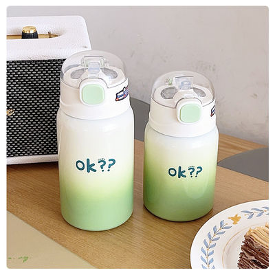 Studenten-Portable 350/450ml Edelstahl-Tumbler mit Stroh und Wärmedämmung