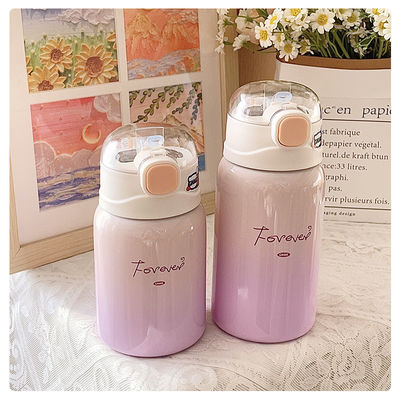 Studenten-Portable 350/450ml Edelstahl-Tumbler mit Stroh und Wärmedämmung