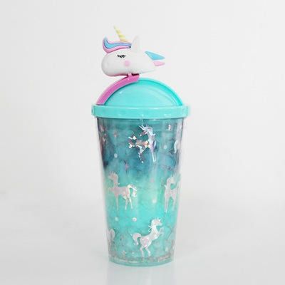 430 ml Kapazität Modische Außenwasserflasche niedliche Einhornform undicht mit Deckel