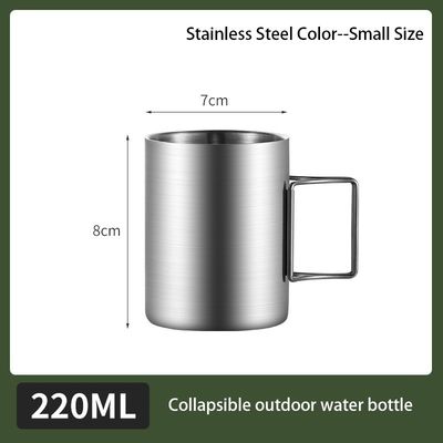Einfache tragbare Edelstahlwasserbecher mit breitem Mund und minimalistischem Design