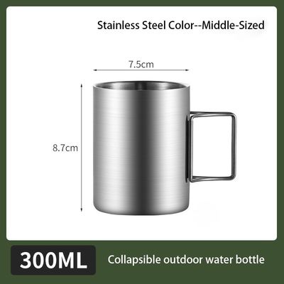 Einfache tragbare Edelstahlwasserbecher mit breitem Mund und minimalistischem Design