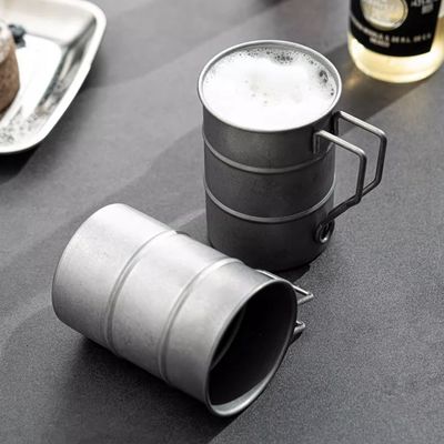 Vintage 380ml Kaffeebecher Portable 304 Edelstahl Wasserflasche für die Reise