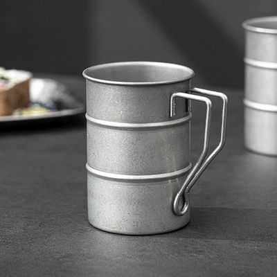 Vintage 380ml Kaffeebecher Portable 304 Edelstahl Wasserflasche für die Reise