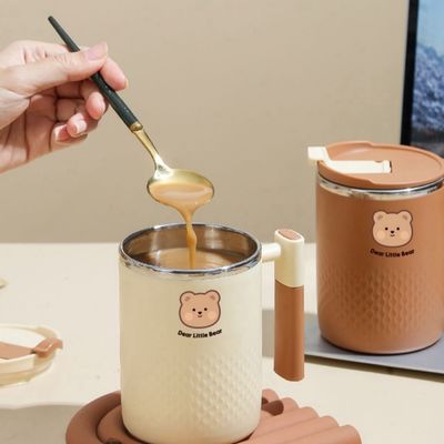 450 ml 304 Edelstahl Kaffeebecher Isolierte Tasse Kaffeeflasche mit Griff für Zuhause