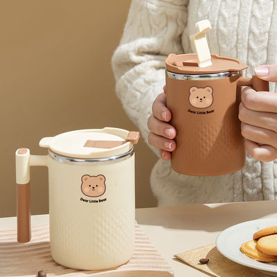 450 ml 304 Edelstahl Kaffeebecher Isolierte Tasse Kaffeeflasche mit Griff für Zuhause