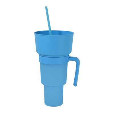 Individuelles Logo akzeptabel 1L Plastik-Snackbecher mit Snackbecher und Stroh