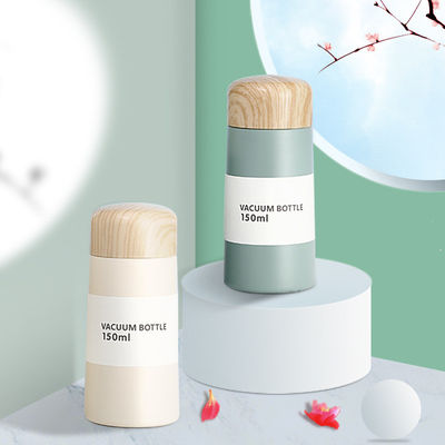 Doppelwand Mini Holz Getreide Edelstahl Thermos Gerade Tasse Wasserflasche 0,5kg