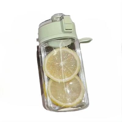 Einfache Durchsichtige Tasse Körper Portable Spring Cap Design Wasserdichte Plastik Wasserflaschen