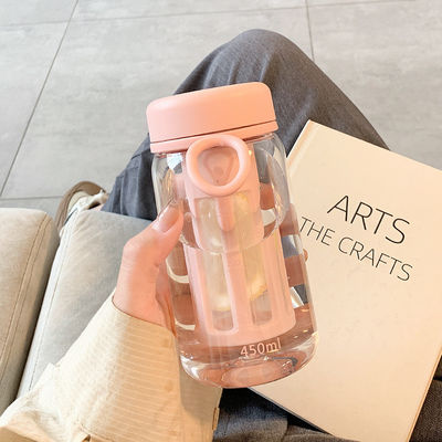 Zeitgenössisches Design Custom Logo Büro Außen Plastik Wasserflasche mit Tee-Infuser