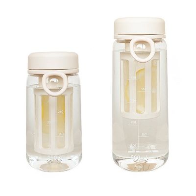 Zeitgenössisches Design Custom Logo Büro Außen Plastik Wasserflasche mit Tee-Infuser