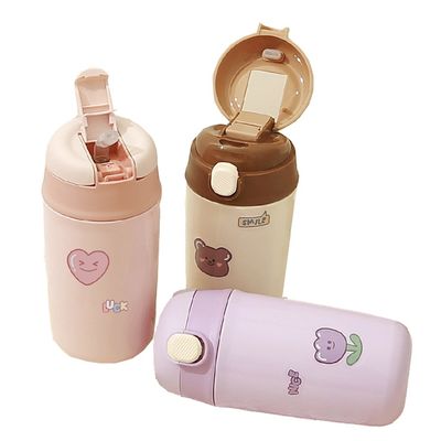 Zurück in die Schule Edelstahl Vakuum-Wasserflasche mit süßem Cartoon-Bärendesign