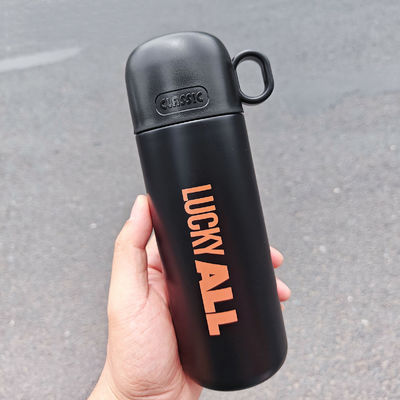 500 ml Sportflasche mit Deckel Ideal zum Warm-Kalt-Trinken 12-24 Stunden Edelstahl