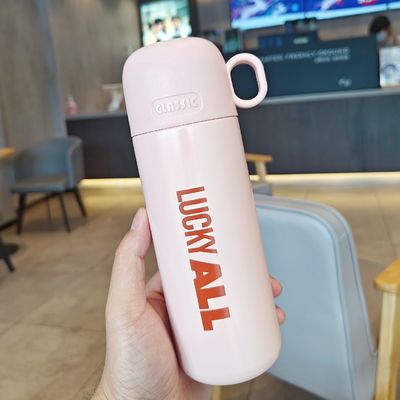 500 ml Sportflasche mit Deckel Ideal zum Warm-Kalt-Trinken 12-24 Stunden Edelstahl