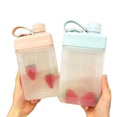 Direkt Trinkbare Portable Quadrat Wasserflasche 450 ml für Outdoor-Reisen Sportflasche