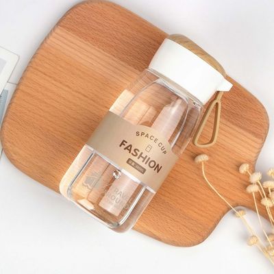 Individuelles Logo akzeptabel 380 ml klare Plastikflasche mit Deckel und Griff