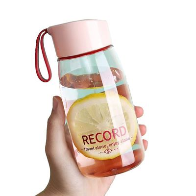 Zurück in die Schule 380 ml tragbare Wasserflasche für Mädchen Transparente Plastikflasche