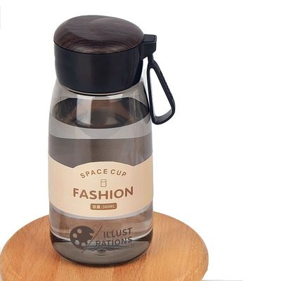Zurück in die Schule 380 ml tragbare Wasserflasche für Mädchen Transparente Plastikflasche