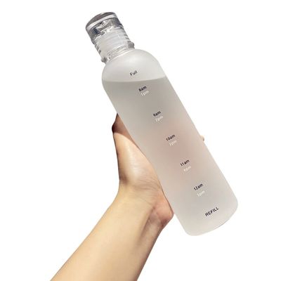 500 ml Zeitmarker Plastik-Wasserflasche mit Deckel und Deckel für Sport Camping Reisen