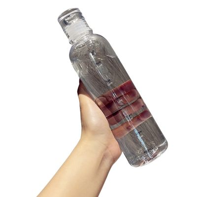 500 ml Zeitmarker Plastik-Wasserflasche mit Deckel und Deckel für Sport Camping Reisen