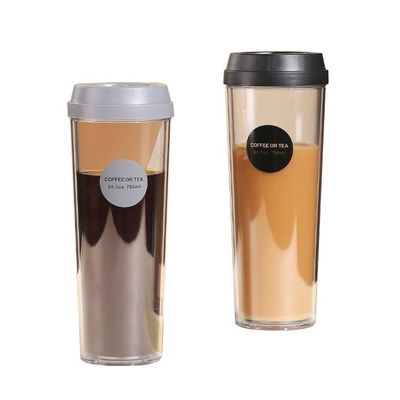 320/420/520ml/700ml umweltfreundliche Doppelwandflasche aus Kunststoff mit undichtem Deckel