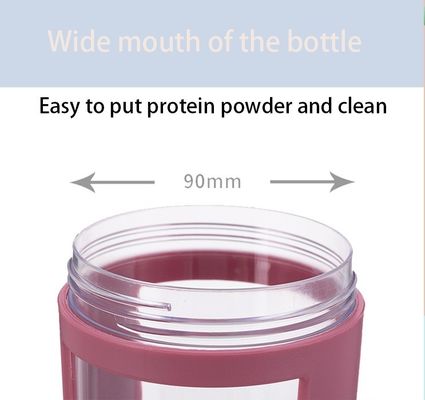 Fitnessstudio Protein Shaker Flasche 650ml Langlebiger Klarplastik mit individuellem Logo und Rührkugel