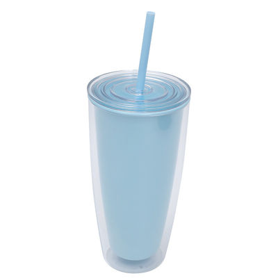 750 ml Kapazität klare Plastikbecher mit Deckel und Stroh für Kinder wiederverwendbaren Tumbler