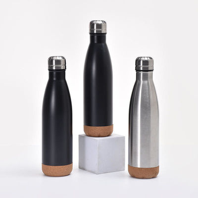 Zurück in die Schule Custom Color Logo 500ml Edelstahl Wasserflasche mit Kork Boden