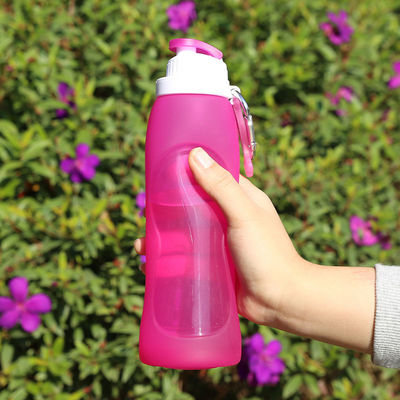 Bleiben Sie hydratisiert auf Ihrem Ausflug Customized Logo Silikon Sport Reise Wasserflasche
