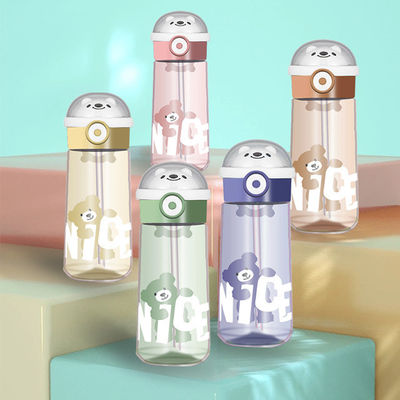 Outdoor Reisen Tritan Material BPA GRATIS Kinder tragen Wasserflasche mit Stroh für die Schule