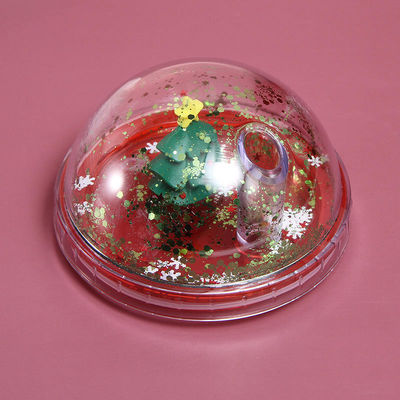 Kunststoff Weihnachtsbecher 500 ml Glitter Doppelwand Trinkbehälter mit Deckel und Strohhalmen